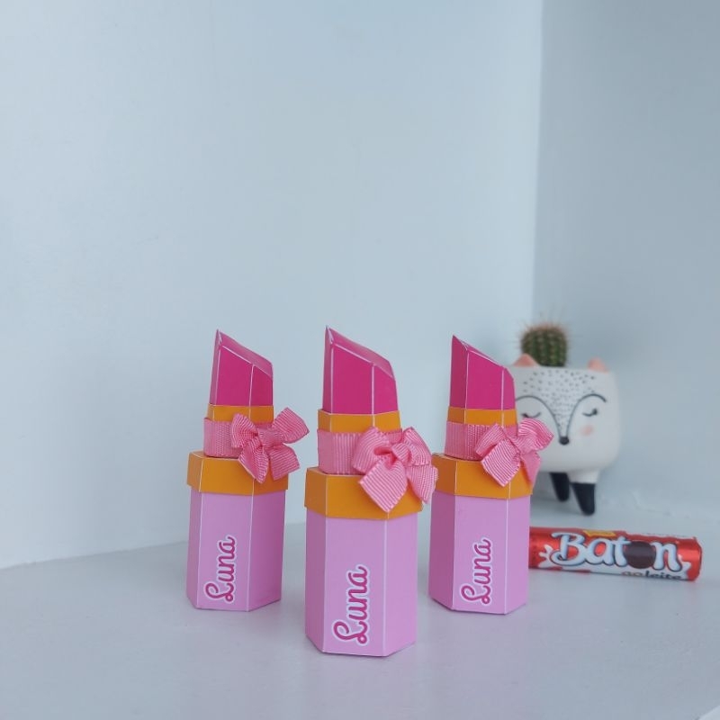 Kit Festa Luxo: Caixa Batom 3D Personalizada – Barbie