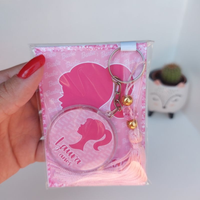 Lembrancinha: Bloquinho + Chaveiro Luxo Personalizado - Barbie